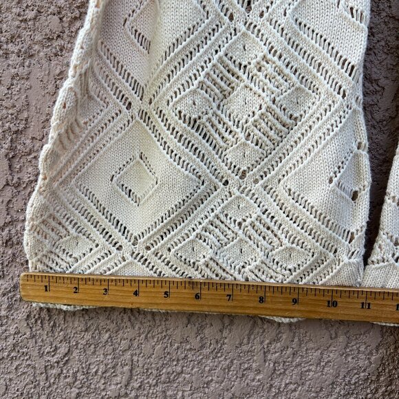 Free People FP Beach Get Away Fauxchet Cardigan Pants Set Crocheted Size M Cream - Picture 14 of 14